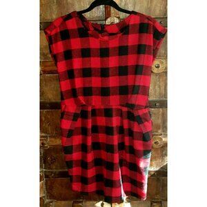 Vintage Red and Black Buffalo Plaid Shift Dress